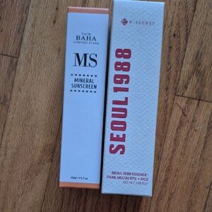 Cos De Baha Mineral Sunscreen and K-Secret Seoul 1988 Essence Set